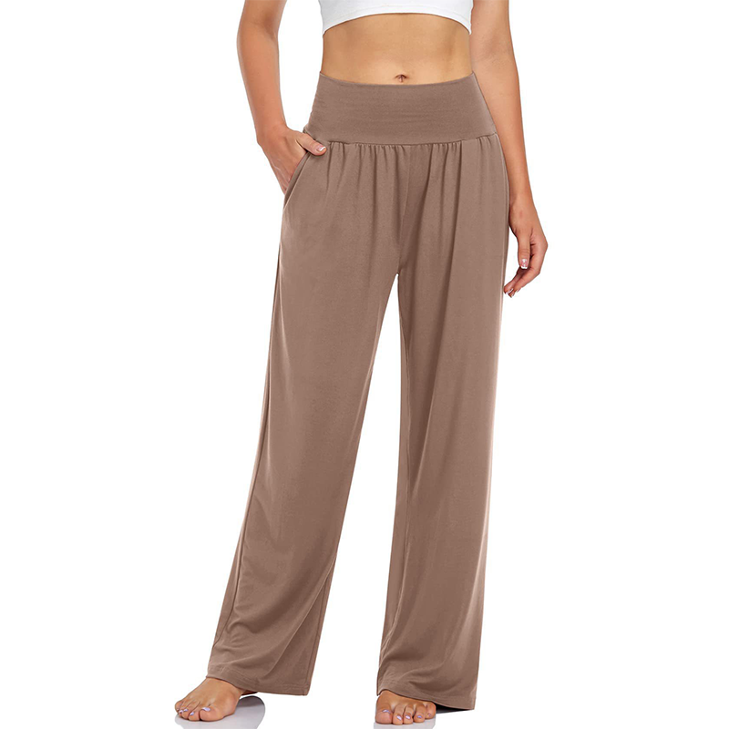 Yogabyxor och mysbyxor med hög midja och fickor för damer