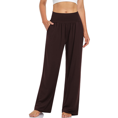 Yogabyxor och mysbyxor med hög midja och fickor för damer