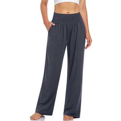 Yogabyxor och mysbyxor med hög midja och fickor för damer