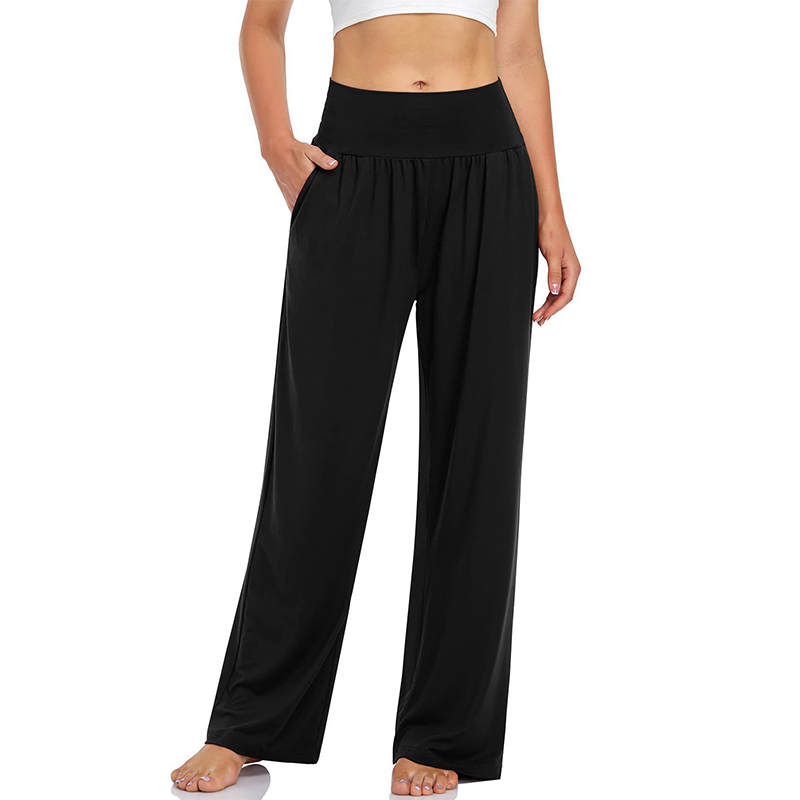 Yogabyxor och mysbyxor med hög midja och fickor för damer