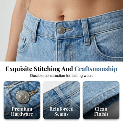 Jeans med hög midja och utsvängda ben i stretch för dam