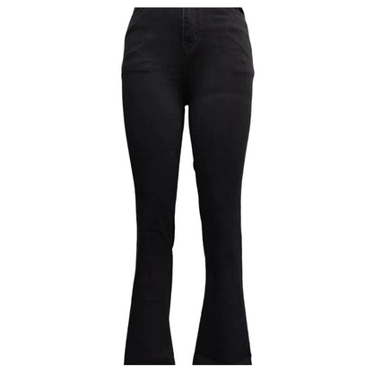Jeans med hög midja och utsvängda ben i stretch för dam