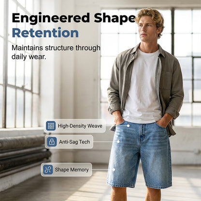 Casual jeansshorts med vida ben för män