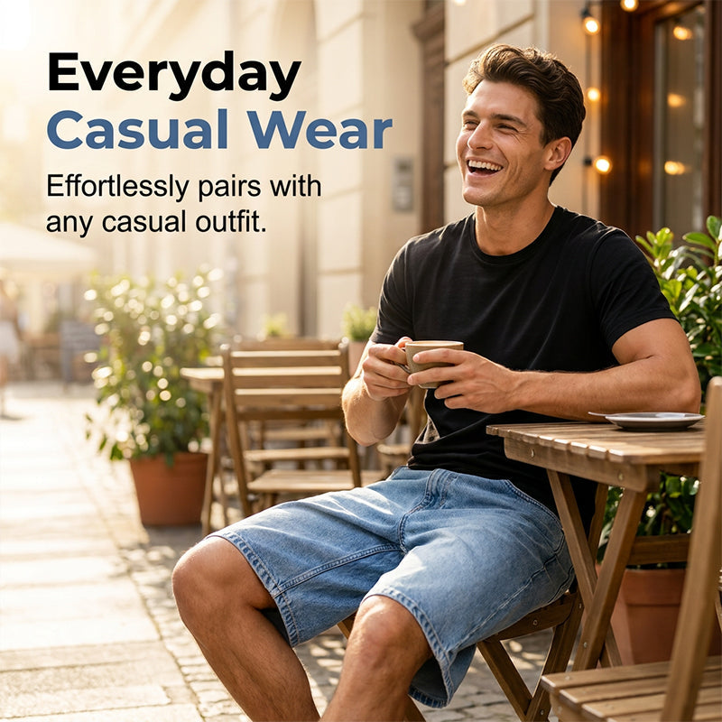 Casual jeansshorts med vida ben för män