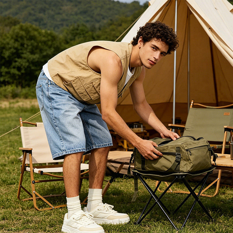 Casual jeansshorts med vida ben för män