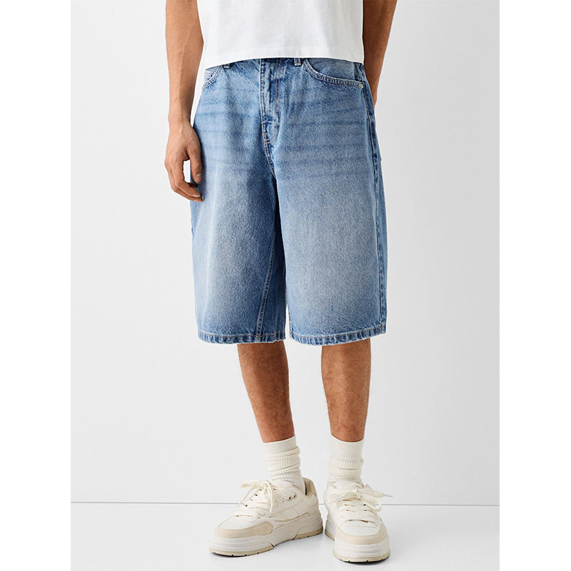 Casual jeansshorts med vida ben för män