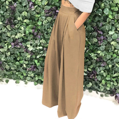 👖 50% RABATT NU!✨ Dam Elegant Hög Midja Byxor – Vid Ben & Sidofickor – Mjuk Andningsbar Blandning Byxor i 15 Färger 🌿