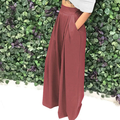 👖 50% RABATT NU!✨ Dam Elegant Hög Midja Byxor – Vid Ben & Sidofickor – Mjuk Andningsbar Blandning Byxor i 15 Färger 🌿