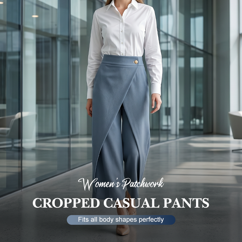 👖 50% RABATT NU!🎨 Dam Patchwork Croppade Byxor – Trendig Färgblock & Casual Passform – Bekväm Streetwear för Sommarsemester 🌴