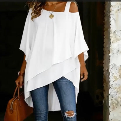 Asymmetrisk, ledig blus för damer