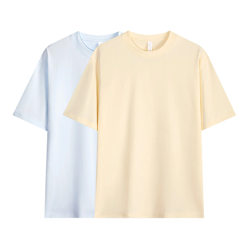 T-shirt i enfärgat tyg med neddragna axlar för män