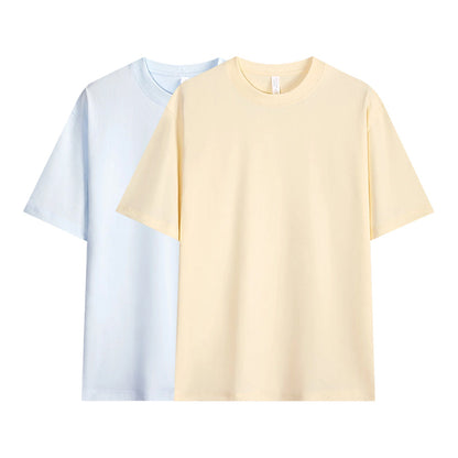 T-shirt i enfärgat tyg med neddragna axlar för män