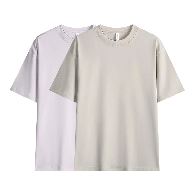 T-shirt i enfärgat tyg med neddragna axlar för män