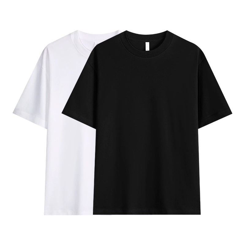 T-shirt i enfärgat tyg med neddragna axlar för män