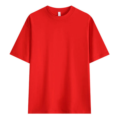 T-shirt i enfärgat tyg med neddragna axlar för män