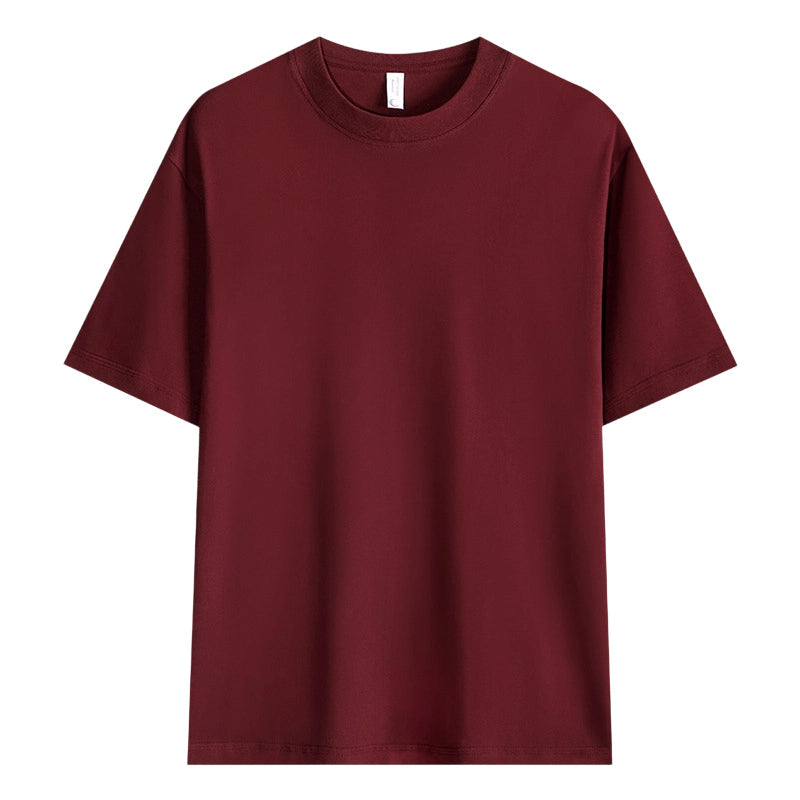 T-shirt i enfärgat tyg med neddragna axlar för män
