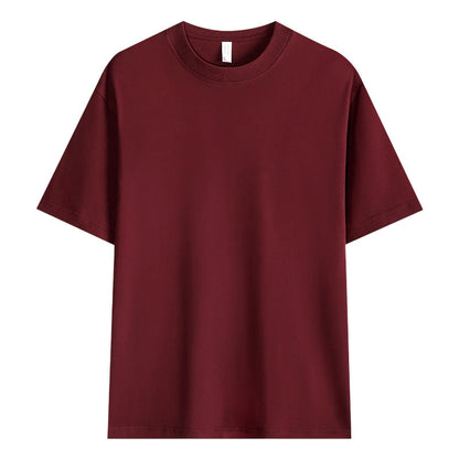 T-shirt i enfärgat tyg med neddragna axlar för män