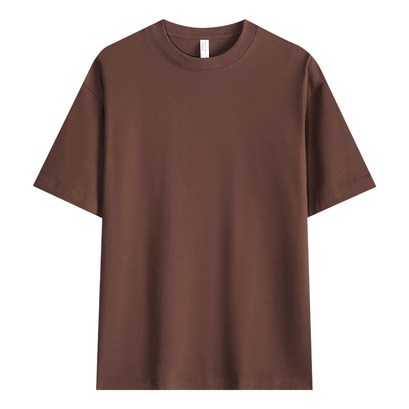 T-shirt i enfärgat tyg med neddragna axlar för män