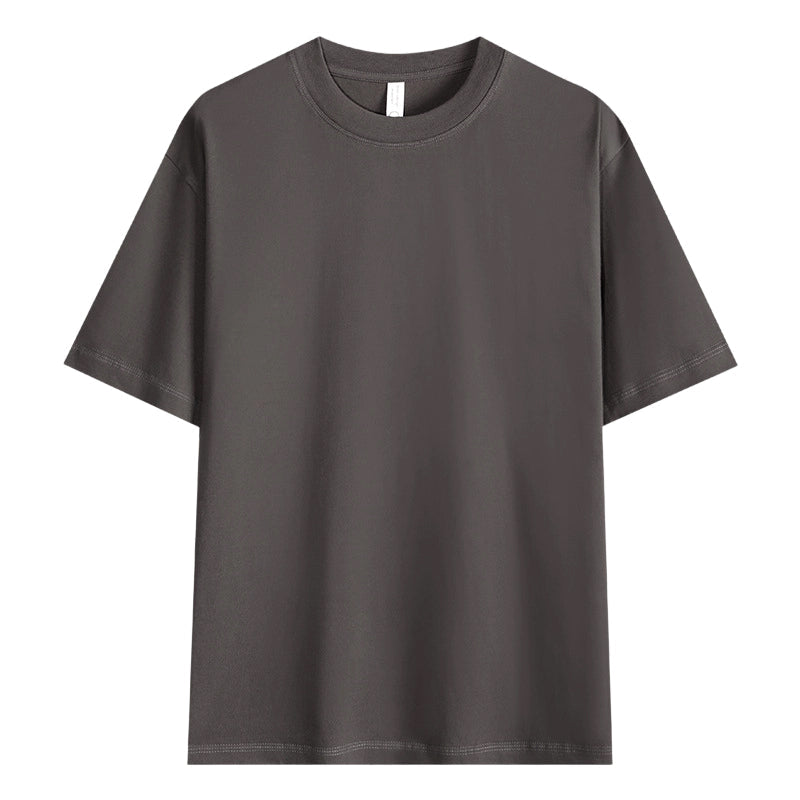 T-shirt i enfärgat tyg med neddragna axlar för män