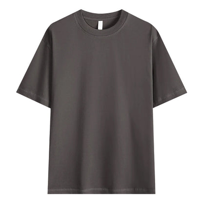 T-shirt i enfärgat tyg med neddragna axlar för män