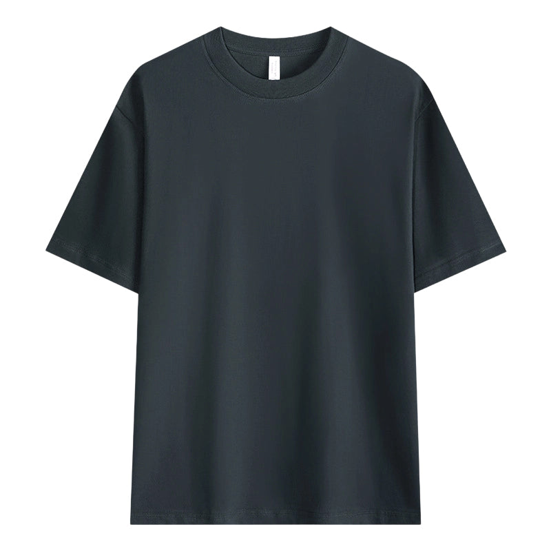 T-shirt i enfärgat tyg med neddragna axlar för män