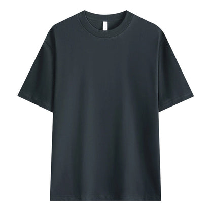 T-shirt i enfärgat tyg med neddragna axlar för män