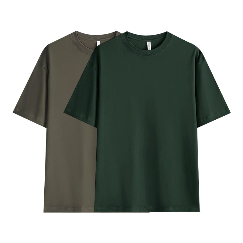 T-shirt i enfärgat tyg med neddragna axlar för män