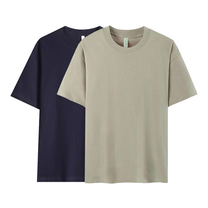 T-shirt i enfärgat tyg med neddragna axlar för män