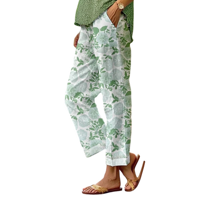 Casualbyxor med blommönster för dam