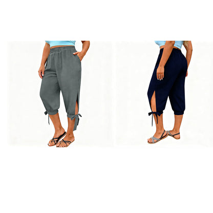 👖 NU HALVA PRISET 50% RABATT! ✨ Capribyxor för damer med elastisk midja  Bekväma snygga dambyxor i alla storlekar 🎉