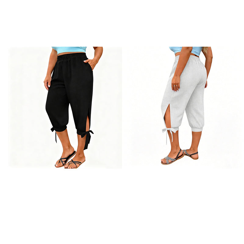 👖 NU HALVA PRISET 50% RABATT! ✨ Capribyxor för damer med elastisk midja  Bekväma snygga dambyxor i alla storlekar 🎉