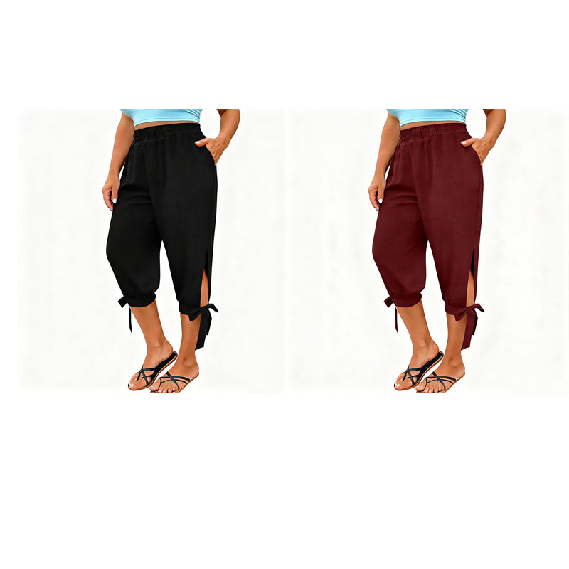👖 NU HALVA PRISET 50% RABATT! ✨ Capribyxor för damer med elastisk midja  Bekväma snygga dambyxor i alla storlekar 🎉