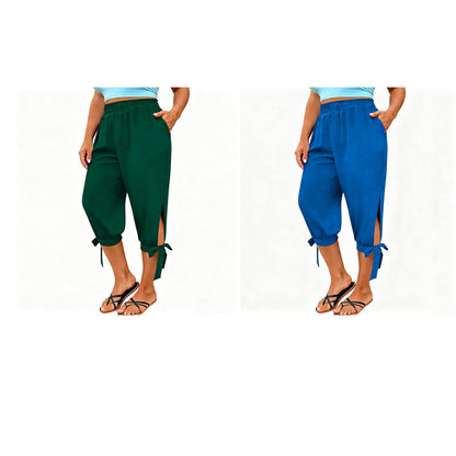 👖 NU HALVA PRISET 50% RABATT! ✨ Capribyxor för damer med elastisk midja  Bekväma snygga dambyxor i alla storlekar 🎉