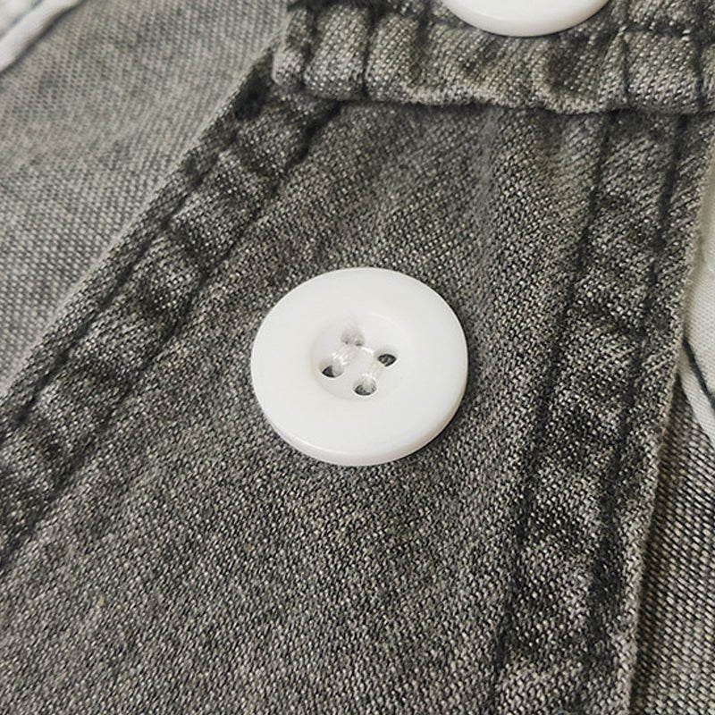 Casual jumpsuit i denim med blommönster för dam