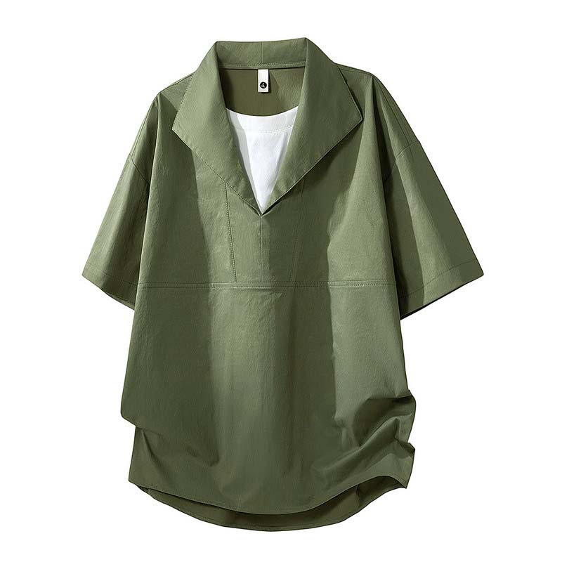 T-shirt i enfärgat tyg med avslappnad passform och lager-på-lager-look