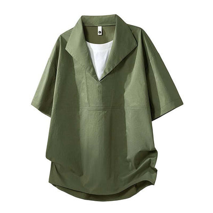 T-shirt i enfärgat tyg med avslappnad passform och lager-på-lager-look