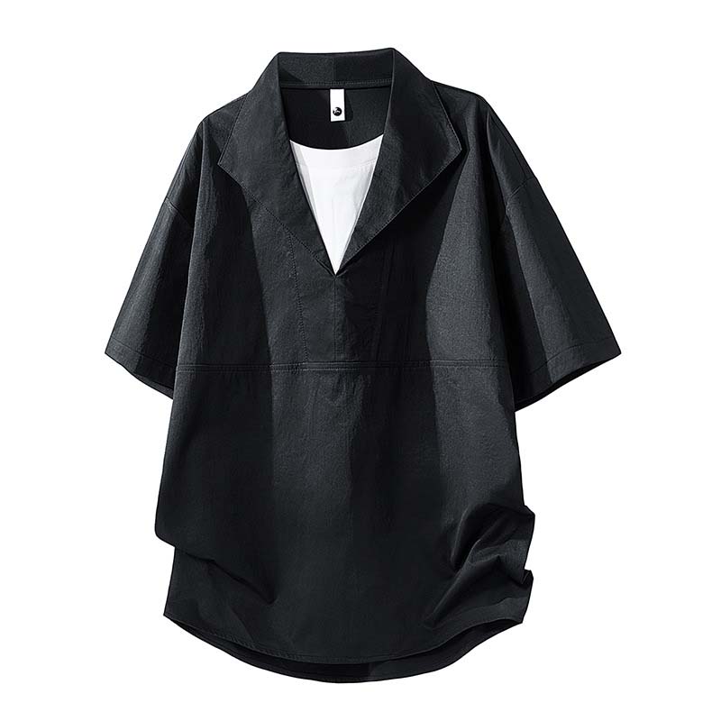 T-shirt i enfärgat tyg med avslappnad passform och lager-på-lager-look