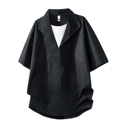 T-shirt i enfärgat tyg med avslappnad passform och lager-på-lager-look