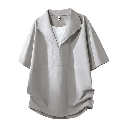 T-shirt i enfärgat tyg med avslappnad passform och lager-på-lager-look