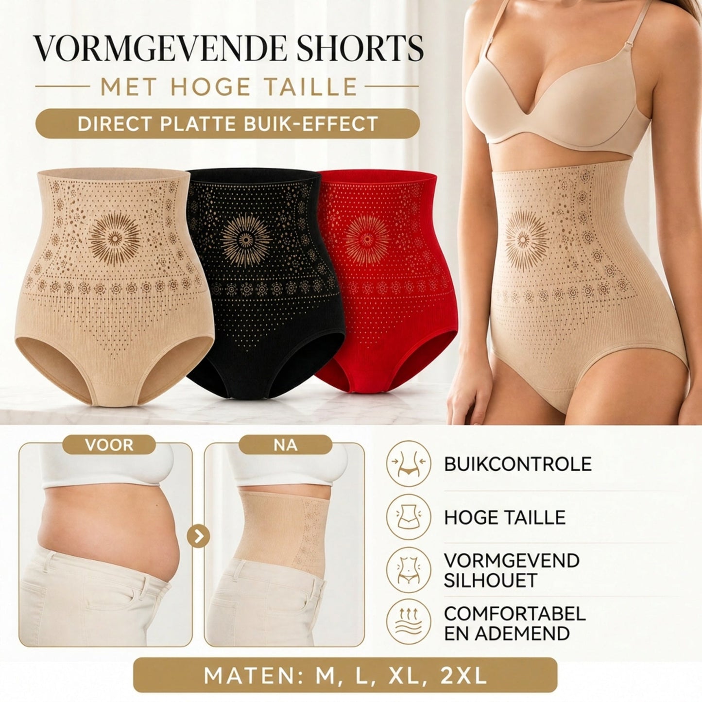 👙 50% RABATT NU!🔥 Höga Midja Formande Shorts – 360° Stöd & Lyftande Passform – Slimming Essential ✨