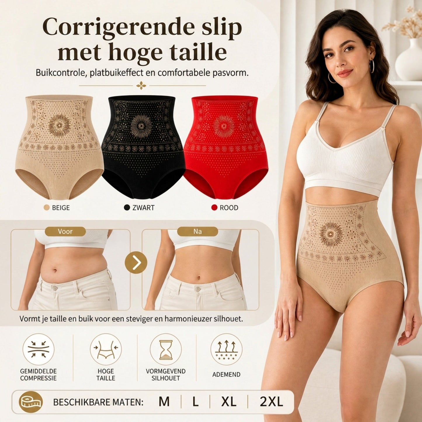 👙 50% RABATT NU!🔥 Höga Midja Formande Shorts – 360° Stöd & Lyftande Passform – Slimming Essential ✨