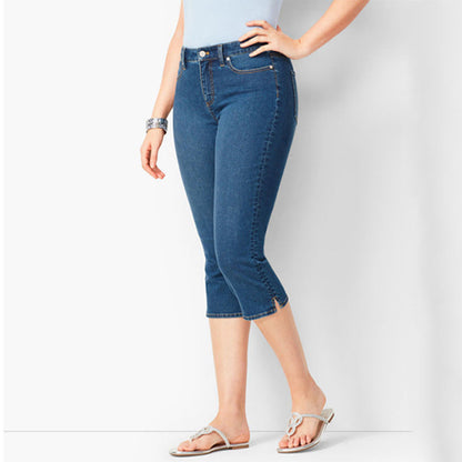 Capri-jeans i stretchdenim för dam