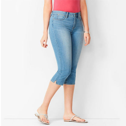Capri-jeans i stretchdenim för dam
