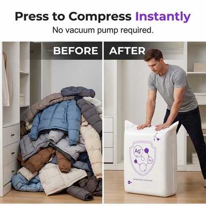 💥 BEGRÄNSAT ERBJUDANDE: 50 % rabatt!💥Vakuumförvaringspåsar – tryck ut luften utan pump, silverjonskydd & 3D-kompression 🎒✨