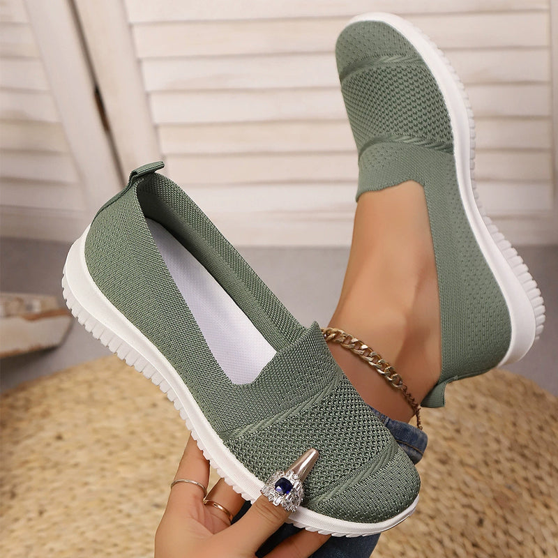 Andningsbara slip-on-promenadskor i mesh för damer