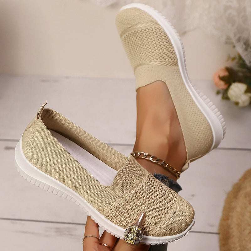 Andningsbara slip-on-promenadskor i mesh för damer
