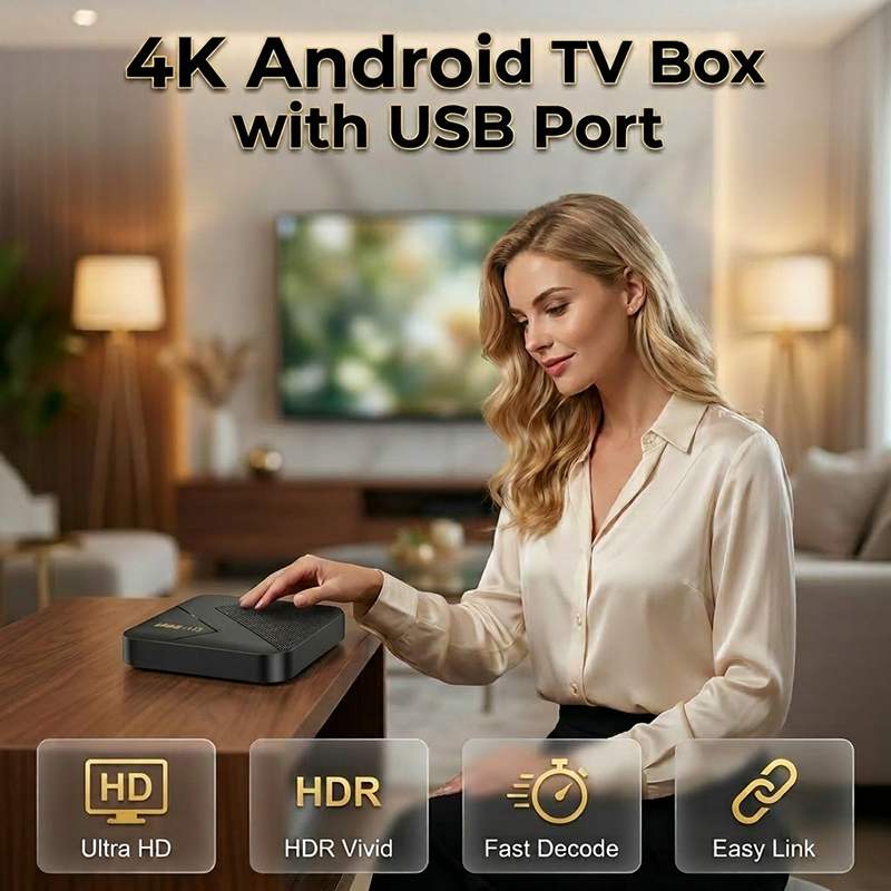 🔥 50% RABATT 🎁 Android TV-box med Bluetooth ✨ Enkel streaming, smidigt ljud & bild i toppklass – perfekt för vardagsrum och filmkvällar 🍿🏡