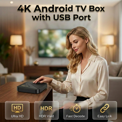 🔥 50% RABATT 🎁 Android TV-box med Bluetooth ✨ Enkel streaming, smidigt ljud & bild i toppklass – perfekt för vardagsrum och filmkvällar 🍿🏡