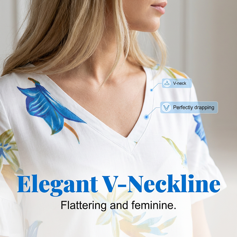🥳 50 % RABATT! 🥳 – Elegant miniklänning med blommönster och volanger – Perfekt för varma sommardagar!