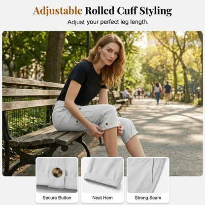 👖 50 % RABATT NU! 🛍️ Casual cargobyxor i capri-längd för dam – praktiska fickor, bekväm passform, mångsidig stil 🌟